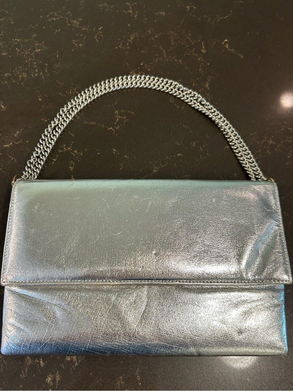 Vintage 60s I. Miller Silver Chain-Handle Clutch